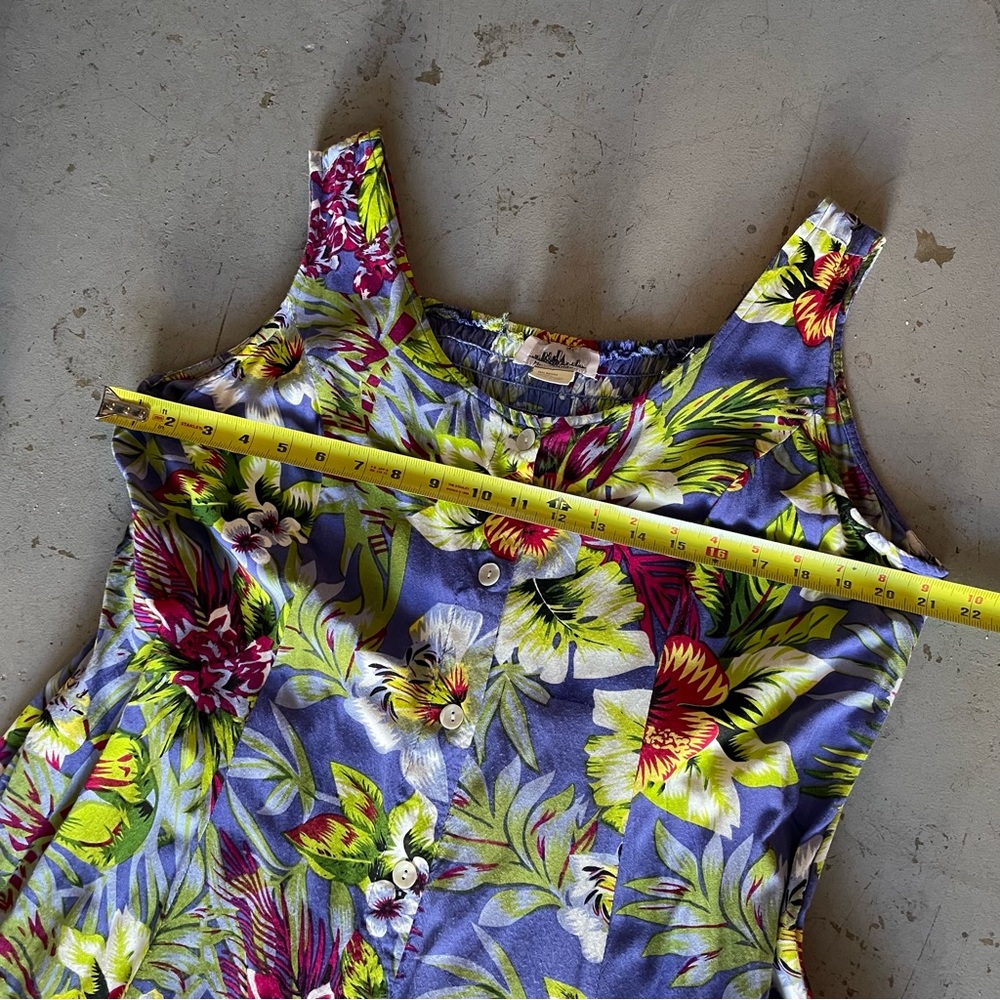 Vintage Y2K Metropolitan Tropical Floral Flowy Sundress L - Picture 11 of 13